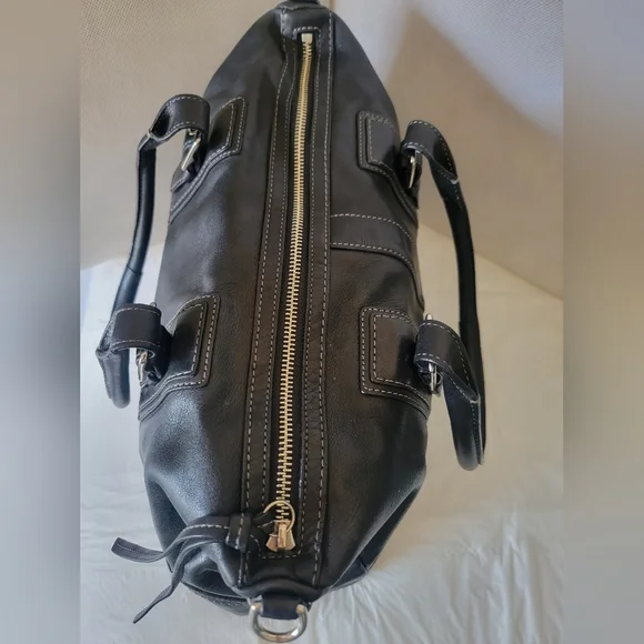 COACH BLACK LEATHER SHOULDER STYLE HANDBAG - Picture 4 of 7